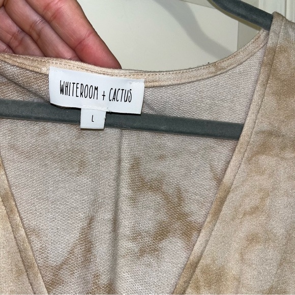 Tie dye tan cream Jumpsuit jogger long sleeve large L soft whiteroom + cactus - Picture 5 of 5